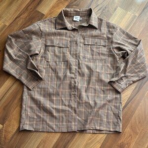 Princess Polly Woman’s Size 2 Brown and Black Checkered Shirt Jacket